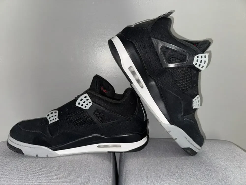 Jordan 4 Retro SE Mid Black Canvas-Mens Size 12